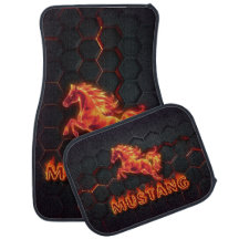 Mustang, voiture, tapis, style tapis, feu