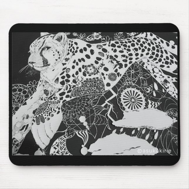 TAPIS DE SOURIS モノトーン/チーターのマウスパッド  (Devant)