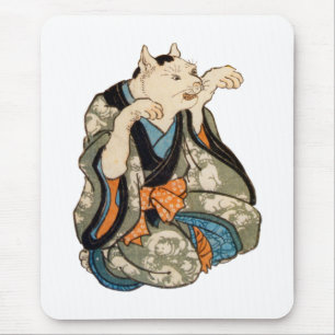 Tapis De Souris 着 物 猫 の, 芳 Kimono Cat, Yoshifuji, Ukiyoe, 藤