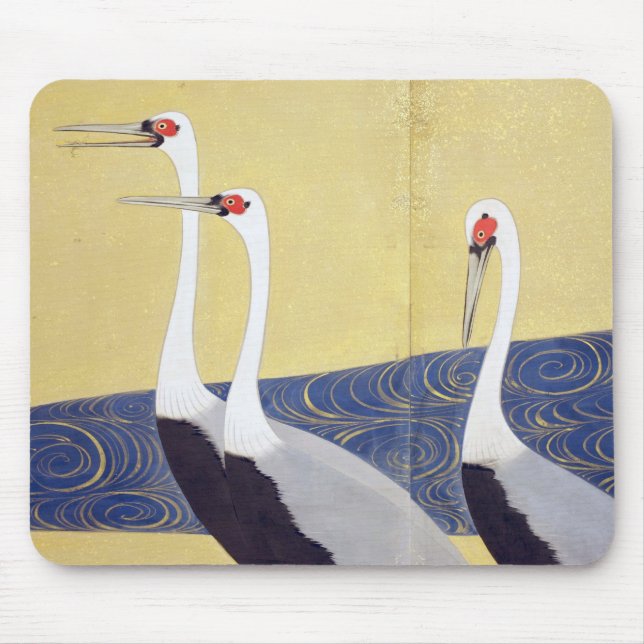 Tapis De Souris 群 鶴 図 風 (分), Grues de  (détail), Kiitsu (Devant)