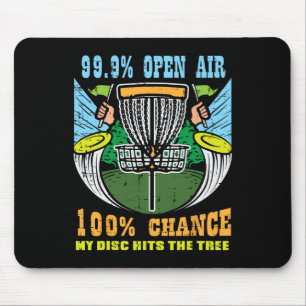 Tapis De Souris 100% Chance Disque Hits Tree Frisbee Golf Men
