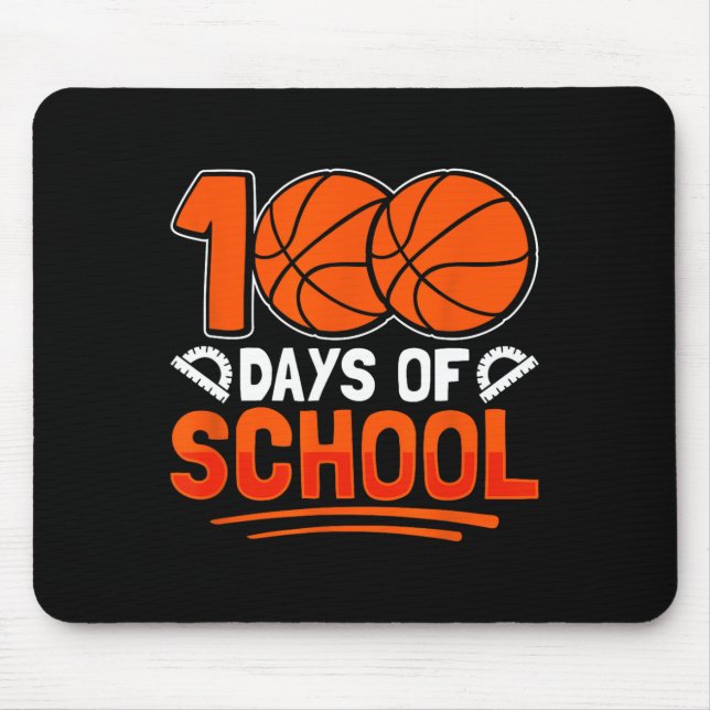 Tapis De Souris 100 Jours De Basketball Scolaire Pour Les Étudiant (Devant)