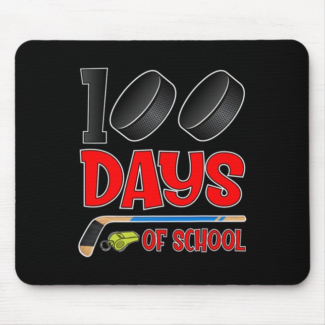 Tapis De Souris 100 Jours de Hockey scolaire Étudiant Enseignant p (Devant)
