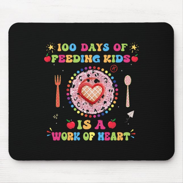 Tapis De Souris 100 Jours D'École Déjeuner Dame Pour Déjeuner Lady (Devant)