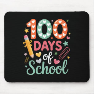 Tapis De Souris 100 Jours D'école Drôle Rétro Cercle à Carreaux