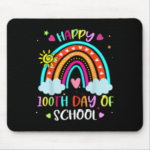 Tapis De Souris 100e jour d'école arc-en-ciel Joyeux 100 jours plu