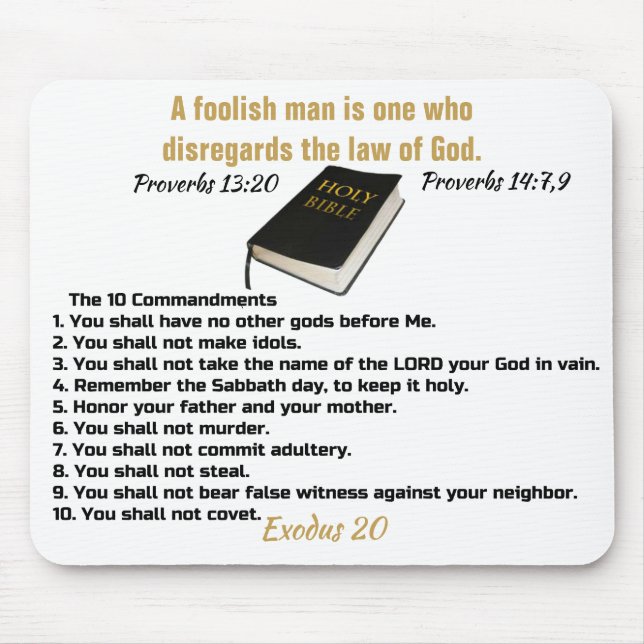 Tapis De Souris 10 Commandements Mousepad (Devant)