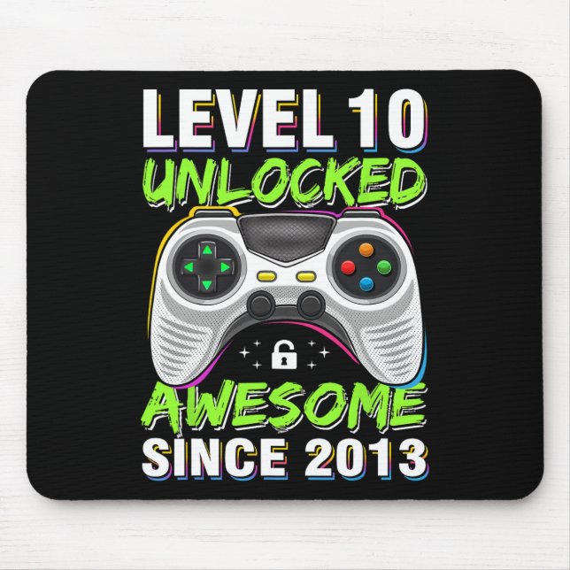 Tapis De Souris 10 Déverrouillé Awesome depuis 2013 10e anniversai (Devant)