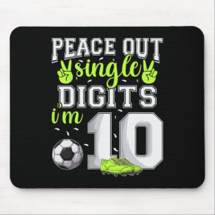 Tapis De Souris 10e anniversaire garçons football Peace Out chiffr