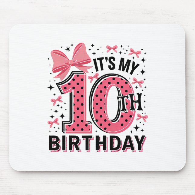 Tapis De Souris 10e Coquette Anniversaire Fille 10 ans Coqu (Devant)