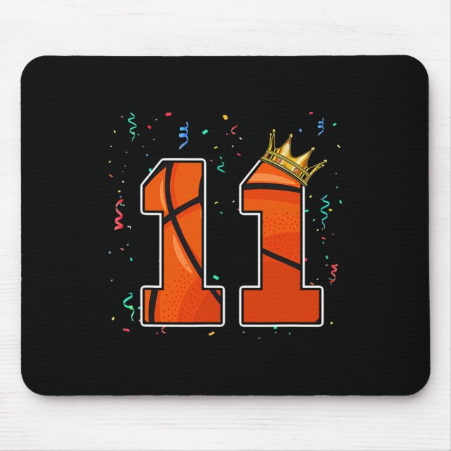 Tapis De Souris 11e anniversaire Basketball grand nombre 11 ans Bo (Devant)