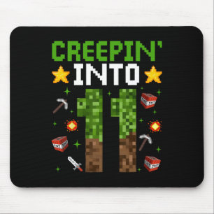 Tapis De Souris 11e Anniversaire Gamer Pixel Creepin’ In 11 Vidéo 