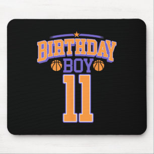 Tapis De Souris 11e anniversaire garçon Bysketbyll Lover 11 ans Bd