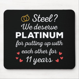 Tapis De Souris 11e anniversaire Mariage I - Steel Funny Couple