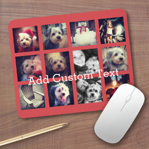 Tapis De Souris 12 collage photo carré avec arrière - plan cayen