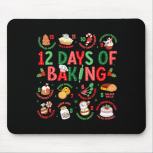 Tapis De Souris 12 Jours de boulangerie Pâtissier Noël Cuisinier C