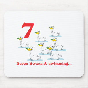 Tapis De Souris 12 jours sept cygnes a-nager
