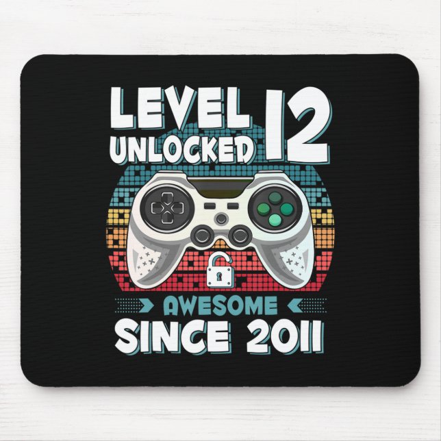 Tapis De Souris 12ans Anniversaire Fils Garçon Jeu amusant 12e 12  (Devant)