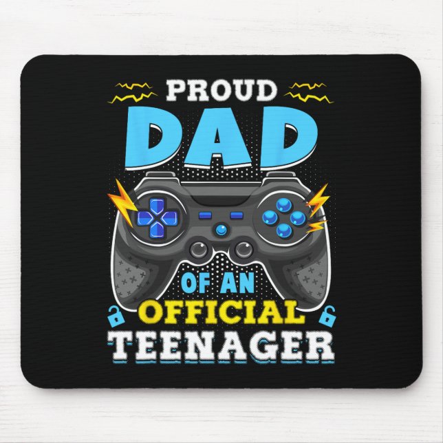 Tapis De Souris 13e anniversaire Fier Papa Officiel Adolescent Vid (Devant)