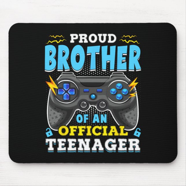 Tapis De Souris 13e anniversaire Fière Frère Officiel Adolescent V (Devant)
