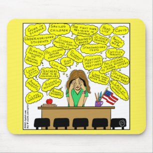 Tapis De Souris 1409 Stress De L'Enseignant Et Cartoon Inquiète