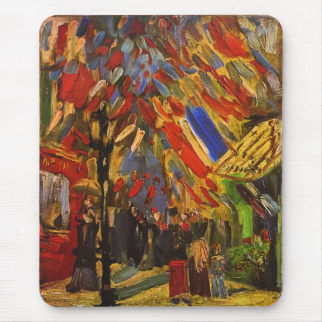 Tapis De Souris 14 juillet Fête à Paris Van Gogh Art (Devant)