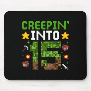 Tapis De Souris 15e Anniversaire Joueur Pixel Creepin’ dans 15 Vid