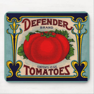 Tapis De Souris 1910s Defender marque tomates étiquette