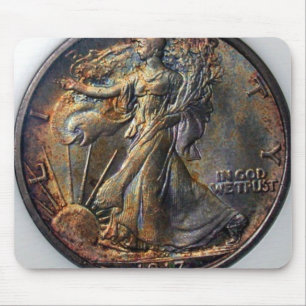 Tapis De Souris 1917 demi-dollars de marche de liberté