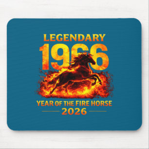 Tapis De Souris 1966 Année du Cheval de Feu 60e Anniversaire Chino