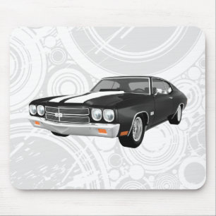 Tapis De Souris 1970 Chevelle SS: Finition noire :Mousepad
