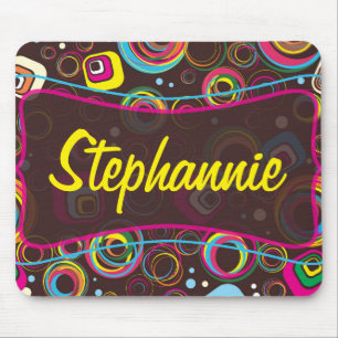 Tapis De Souris 1970 Retro Circle Carré 1950 Super Mousepad