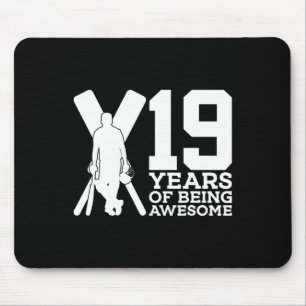 Tapis De Souris 19 Ans de Cricket Incroyable 19ème Anniversaire 