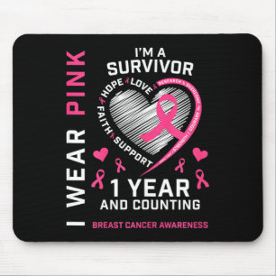 Tapis De Souris 1 an Cancer Libre Maman Pink Sensibilisation Danse