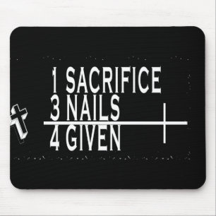 TAPIS DE SOURIS 1SACRIFICE + 3 CLOUS = 4GIVEN CHRÉTIENS JÉSUS