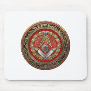 Tapis De Souris [200] Master Mason - Gold Carré & Compass