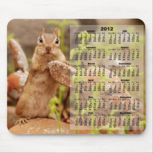 Tapis De Souris 2012 calendrier - tamia mignonne Mousepad