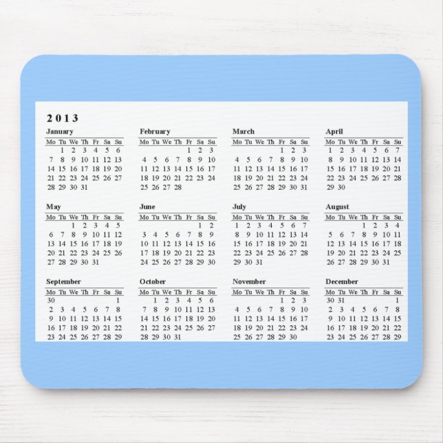 Tapis De Souris 2013 calendrier Mousepad (Devant)
