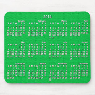 Tapis De Souris 2014 Calendar Mouse Pad - Knit Green