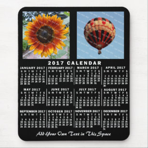 Tapis De Souris 2017 Year Monthly Calendar Black Custom 2 Photos