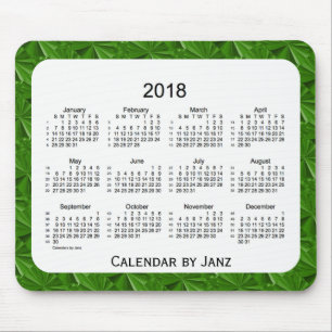 Tapis De Souris 2018 diamants vert-foncé calendrier de 52 semaine