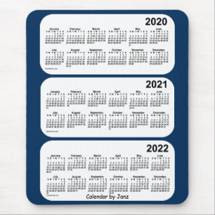 Tapis De Souris 2020-2022 Boîte de police Calendrier bleu 3 ans p