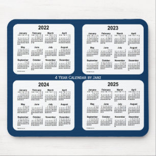Tapis De Souris 2022-2025 Police Box Bleu Calendrier de 4 ans par
