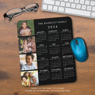 Tapis De Souris 2023 Calendar Family 4 Photo Personalized Color