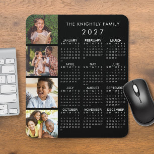 Tapis De Souris 2023 Calendar Family 4 Photo Personalized Color