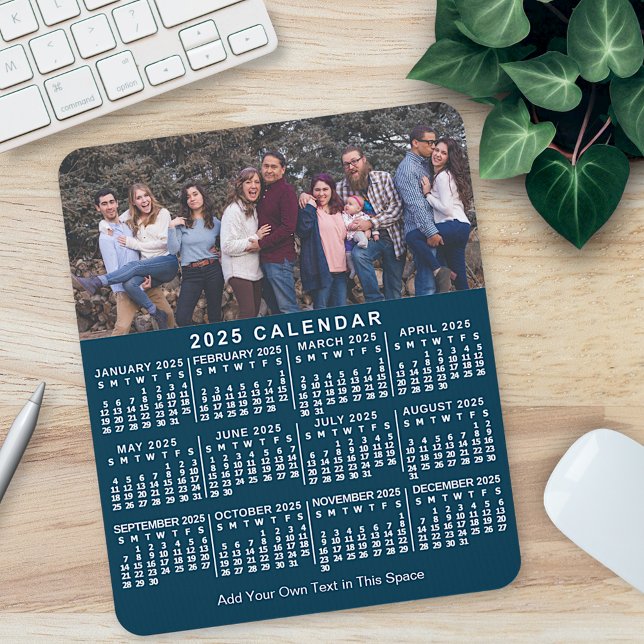 Tapis De Souris 2023 Calendrier Bleu Personnalisé Nom Photo Bold (Créateur téléchargé)
