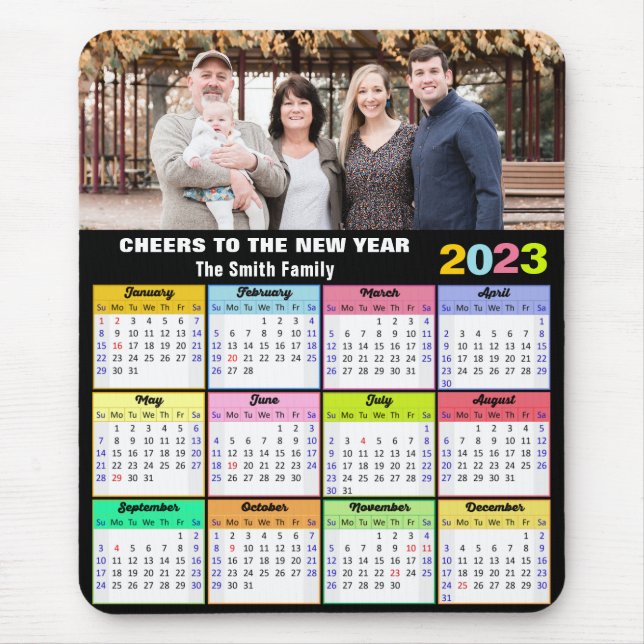 Tapis De Souris 2023 Calendrier Personnalisé Photo de famille Nouv (Devant)