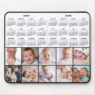 Tapis De Souris 2024 - 2025 Calendrier Personnalisé 8 Photo US Hol