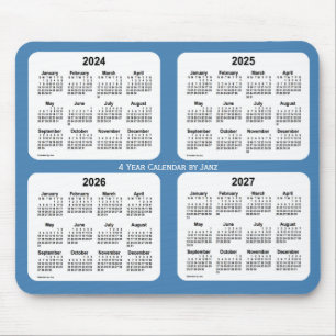 Tapis De Souris 2024-2027 bleu en acier calendrier de 4 ans par