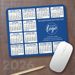 Tapis De Souris 2024 Calendar - add logo, Contact Information Blue